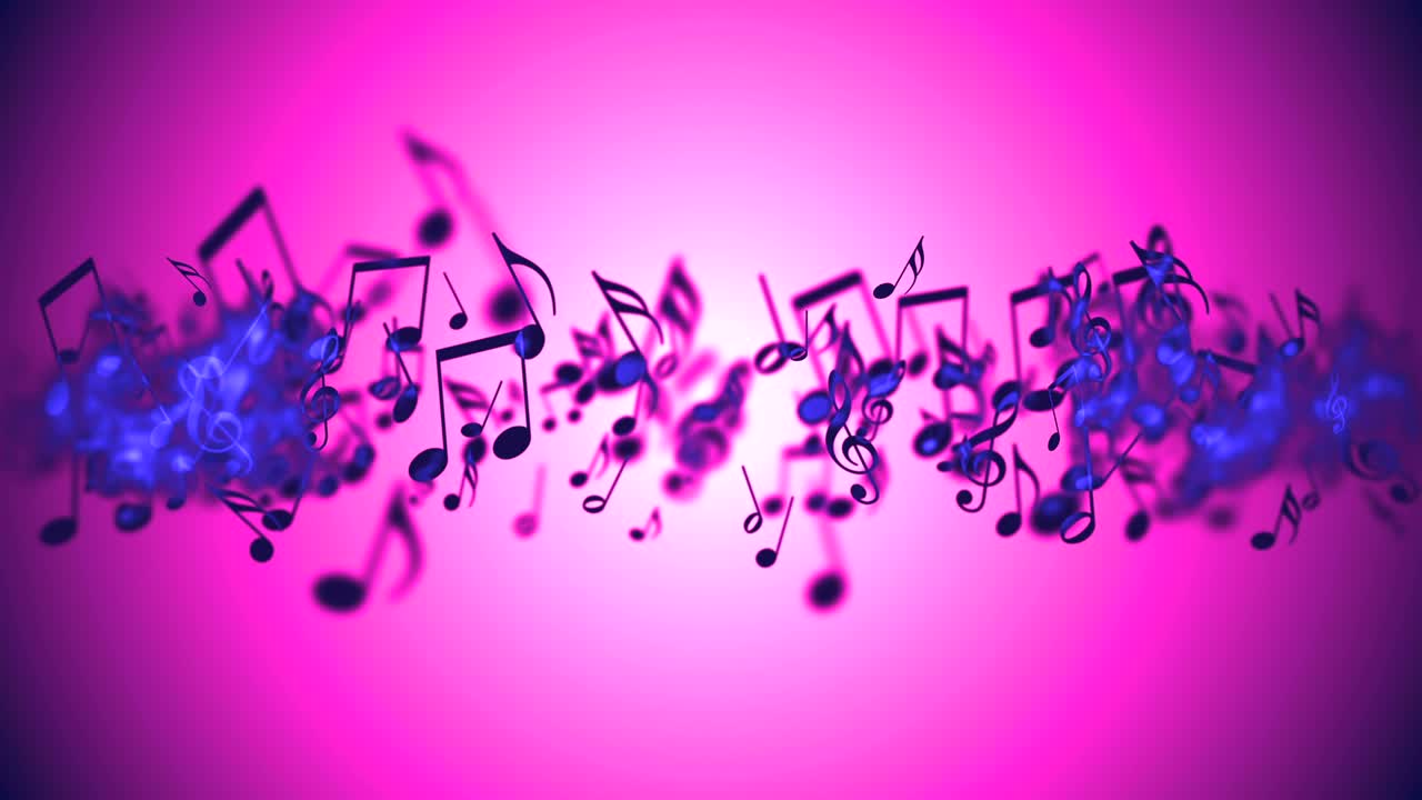 sfondo astratto con note musicali colorate.