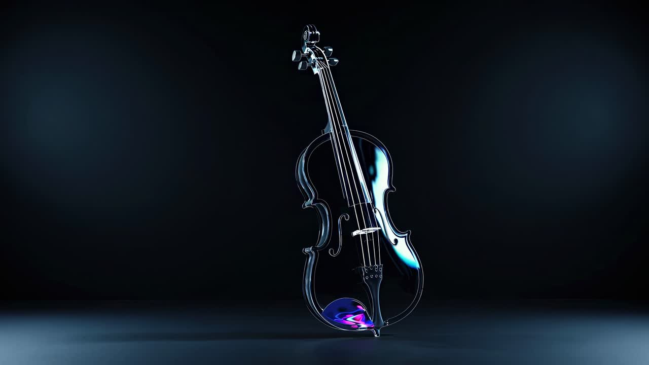 Transparent Cello on a Dark Background
