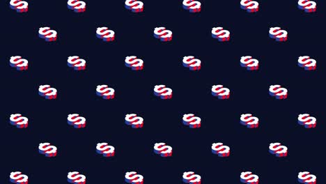 animated pattern with us dollar isometric symbols on a dark background. simple seamless loop modern motion graphics