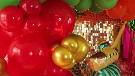 decor with balloons and cactus balloon with hat for mexican party