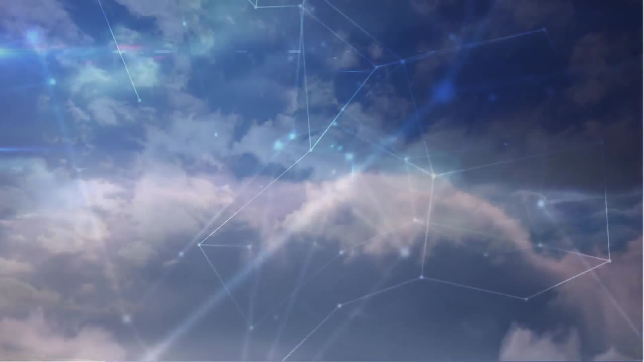 animación de la red de conexiones en el cielo