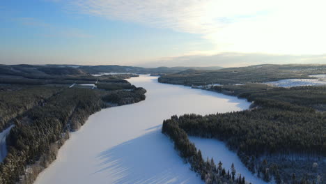 frozen winter river in northern sweden