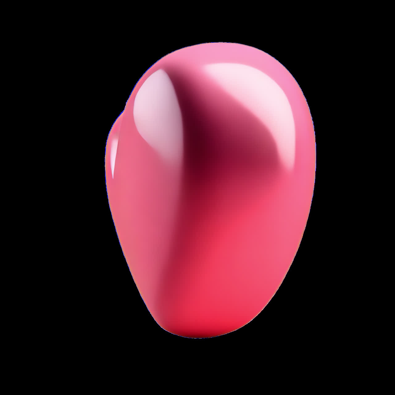 Glossy pink heart sculpture animation isolated asset, transparent 4K video, alpha channel, ProRes