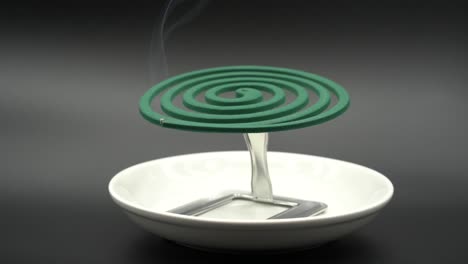 mosquito coil incense taken on a black background