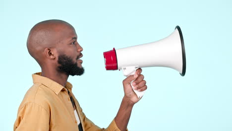 talking, speaker and man with a megaphone