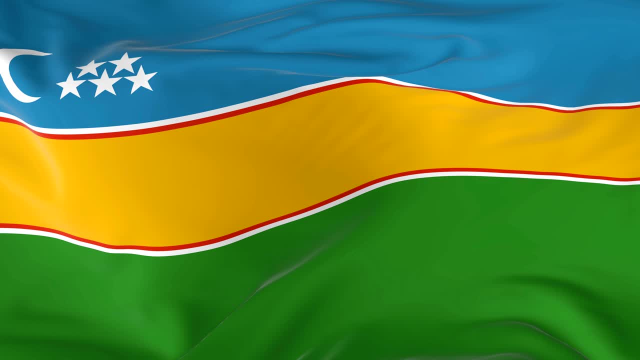 agitando la bandera en bucle como fondo de karakalpakistán