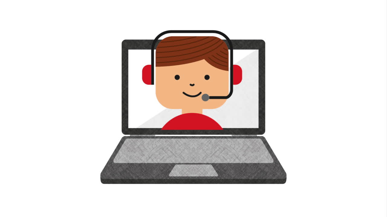 Child on Laptop with Headset