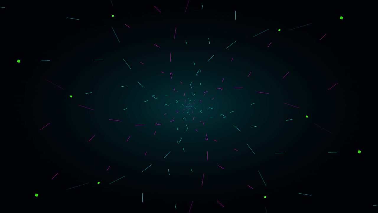 Abstract Motion Background with Glowing Lines and Particles