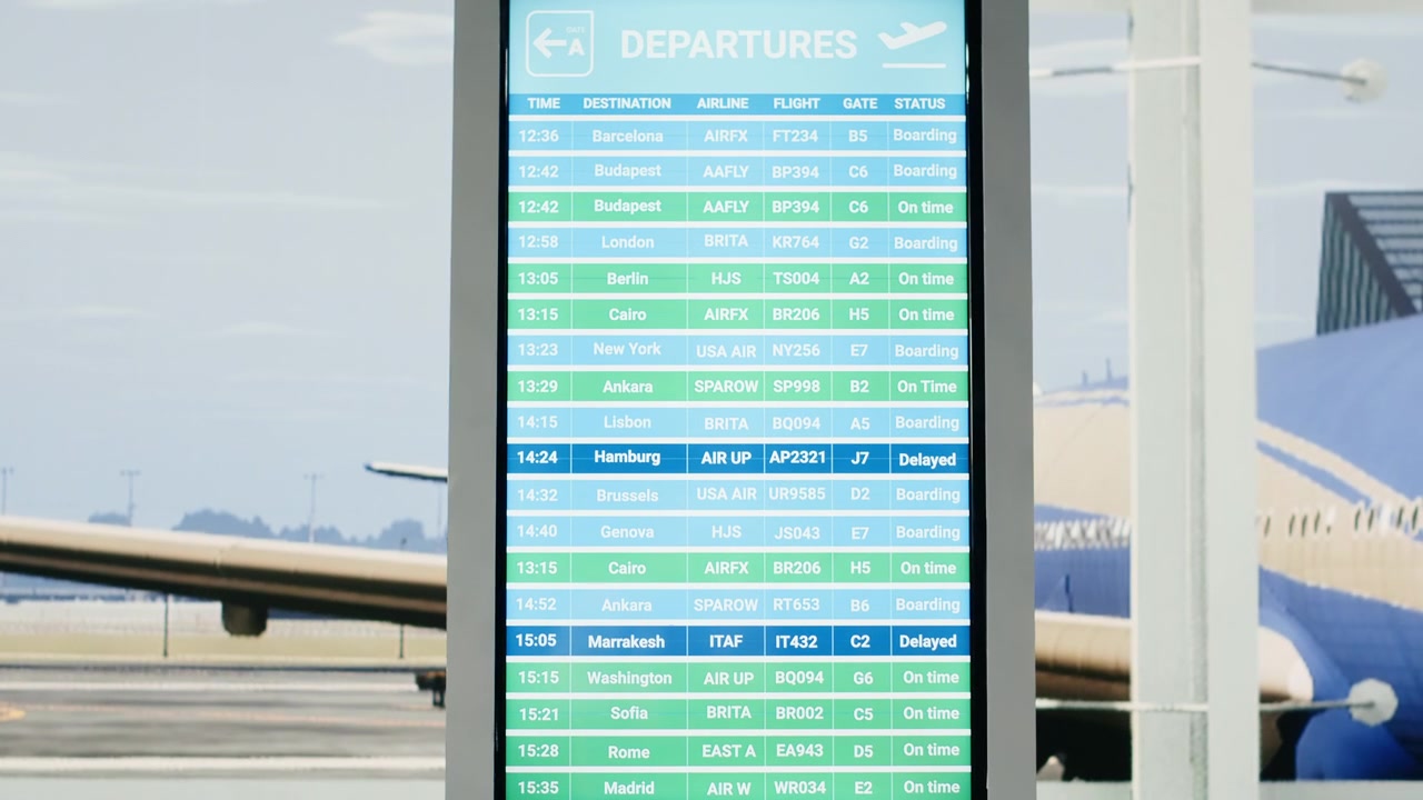 Zona de espera tranquila del aeropuerto sin pasajeros ni equipaje