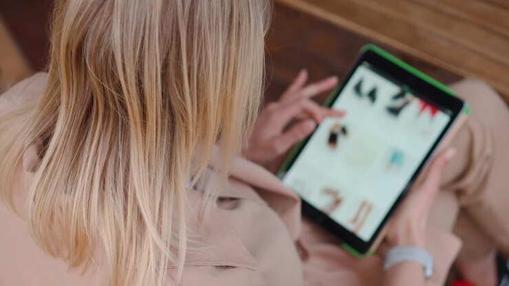 Woman Shopping Online on Tablet