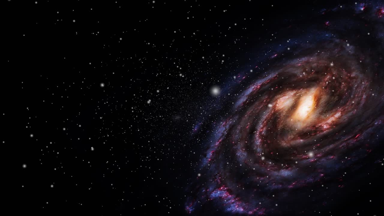 galassia che si muove e galleggia nell'universo
