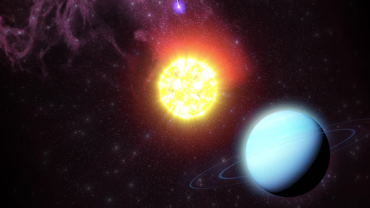 солнце и нептун в космосе