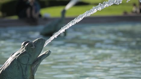 frog statue spitting water fountain - logan circle - philadelphia