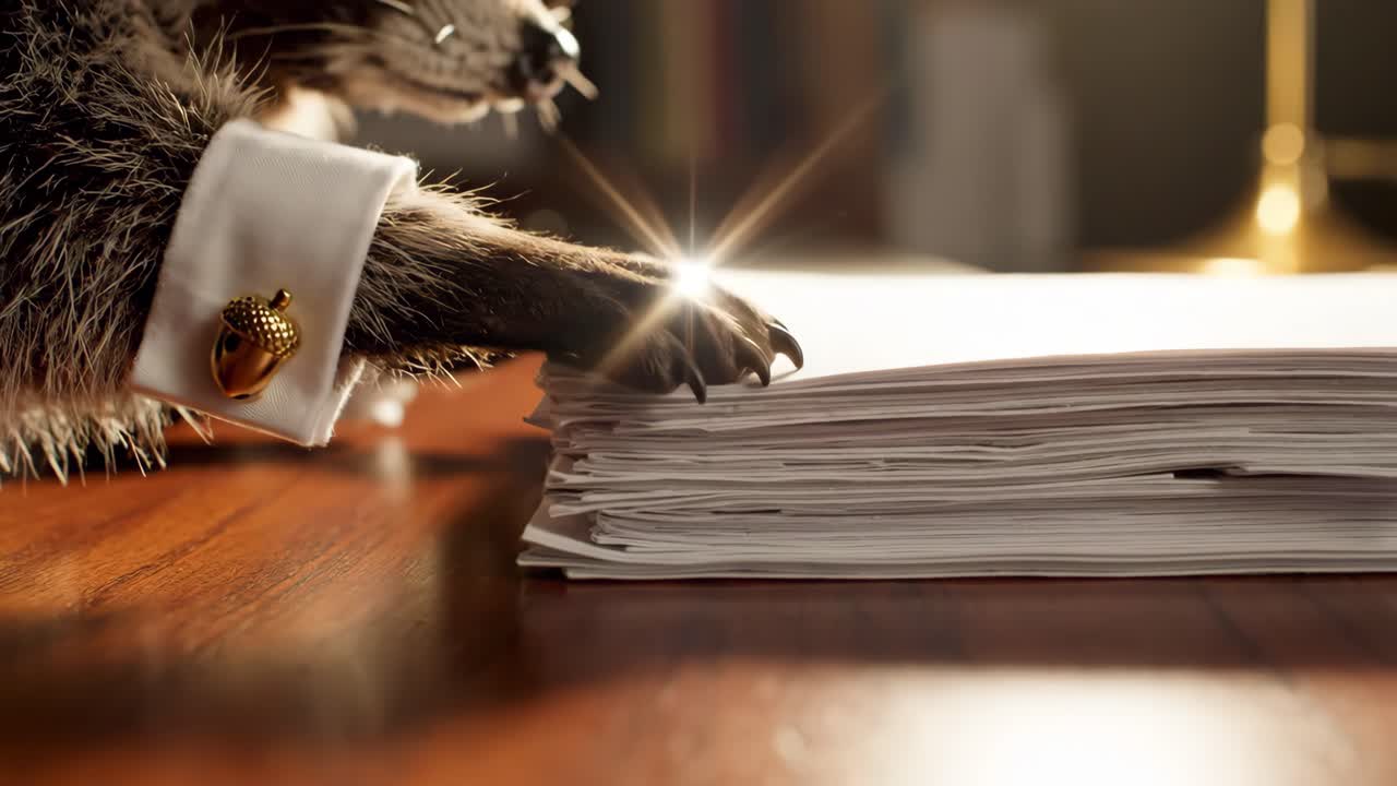 Raccoon Lawyer Reviewing Legal Documents
