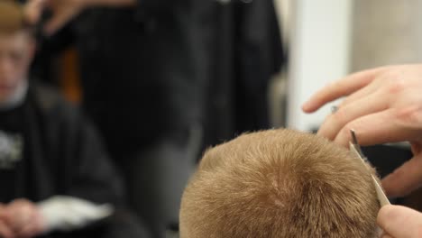 haircut in a barber shop