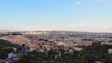 aerial rising view over urfa city in turkey . famous historical landmark in turkey. hometown of abraham