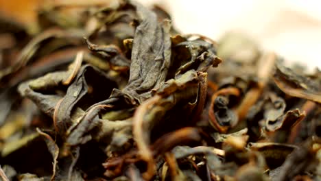 dried herbs leaves ,close up rotation