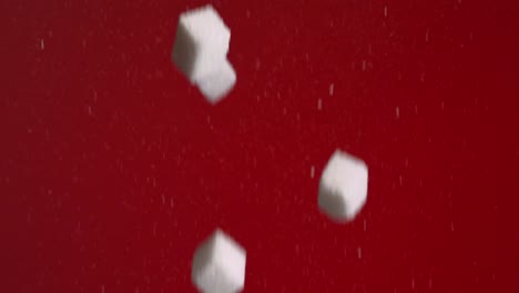 sugar cubes falling