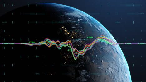 Animation-of-financial-data-processing-over-globe