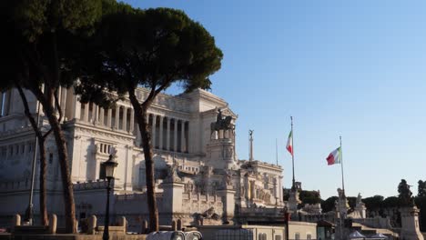 sunset at victor emmanuel ii national monument or altar of the fatherland , rome, italy