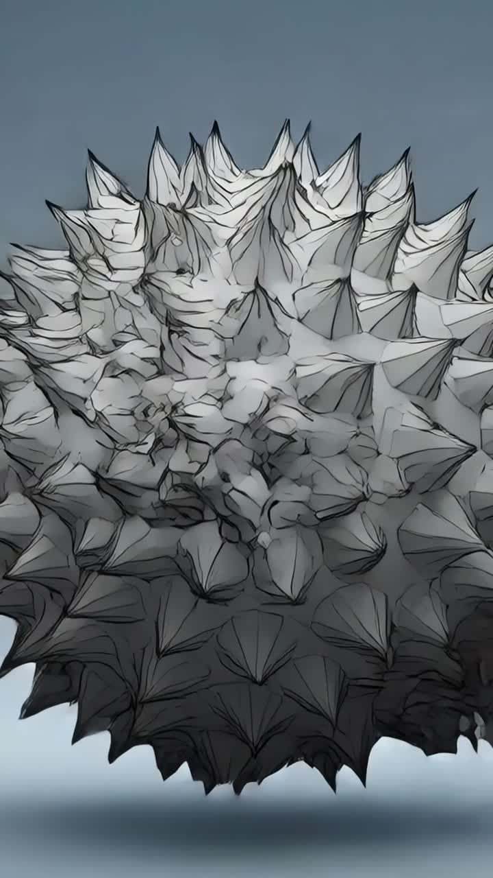 Abstract 3D Sphere Morphing into a Spiky Virus-like Shape