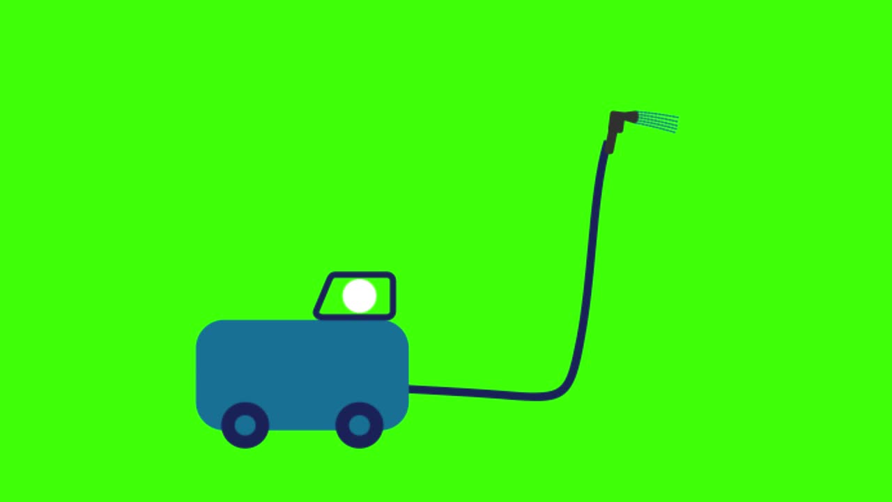 2D animated illustration of a car tool on a green screen