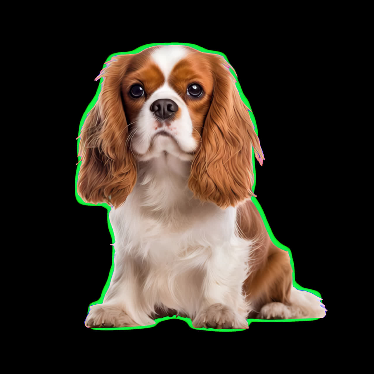 Adorable animation de Cavalier King Charles Spaniel, ressource isolée, vidéo 4K transparente, alpha