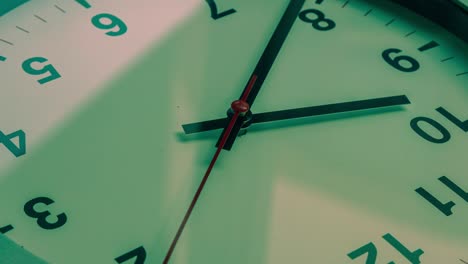 time lapse on a modern wall clock.  close up to a wall clock