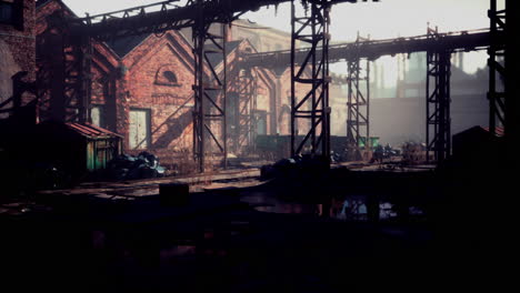 large crumbling abandoned factory in detroit