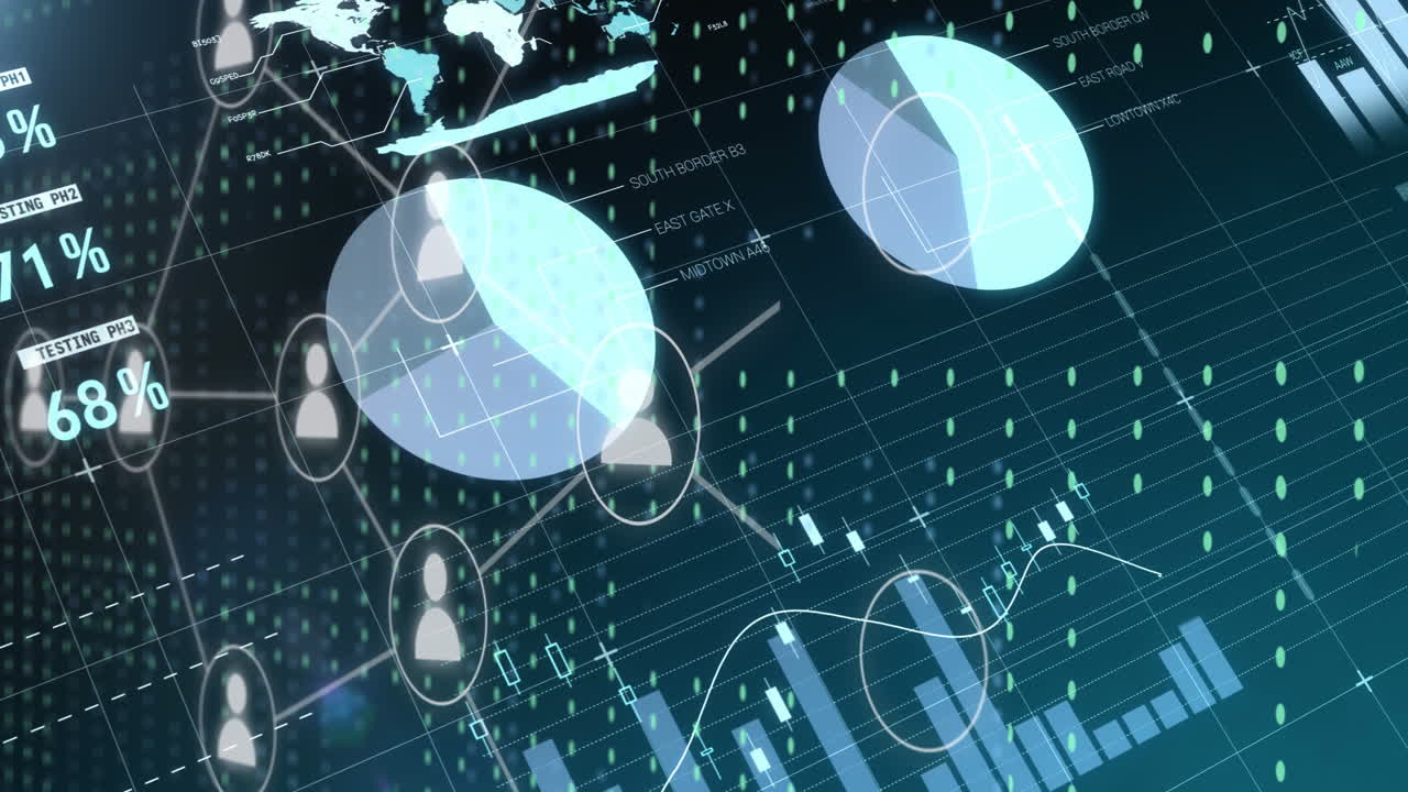 Animation of connections and data processing