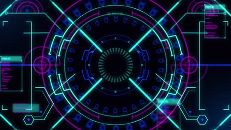 animación del escaneo del alcance y el procesamiento de datos