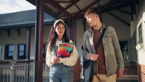 teenage students on school campus