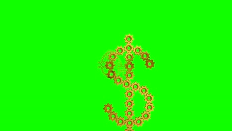 world currency signs 4k. seamless loop, green screen.