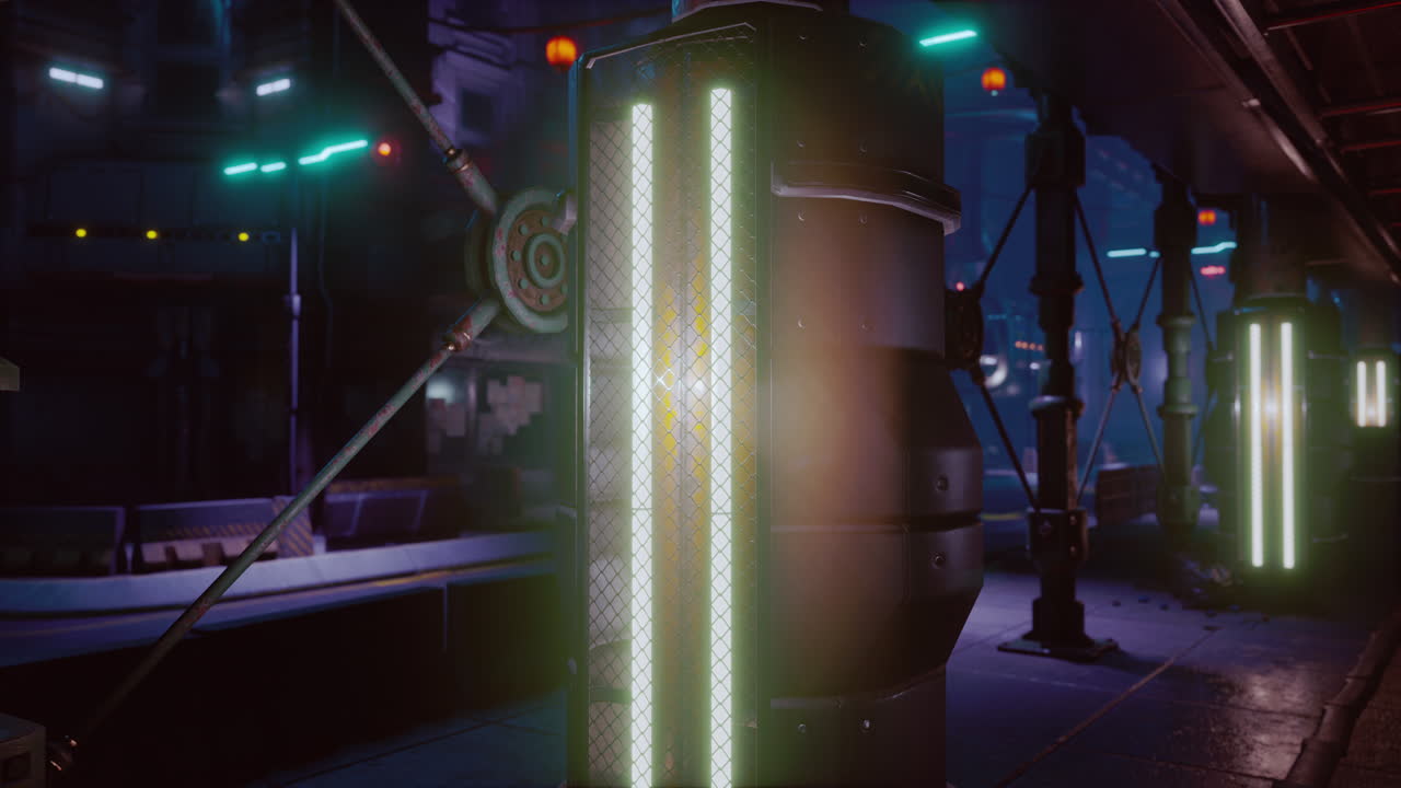 rayos de neón en la oscuridad