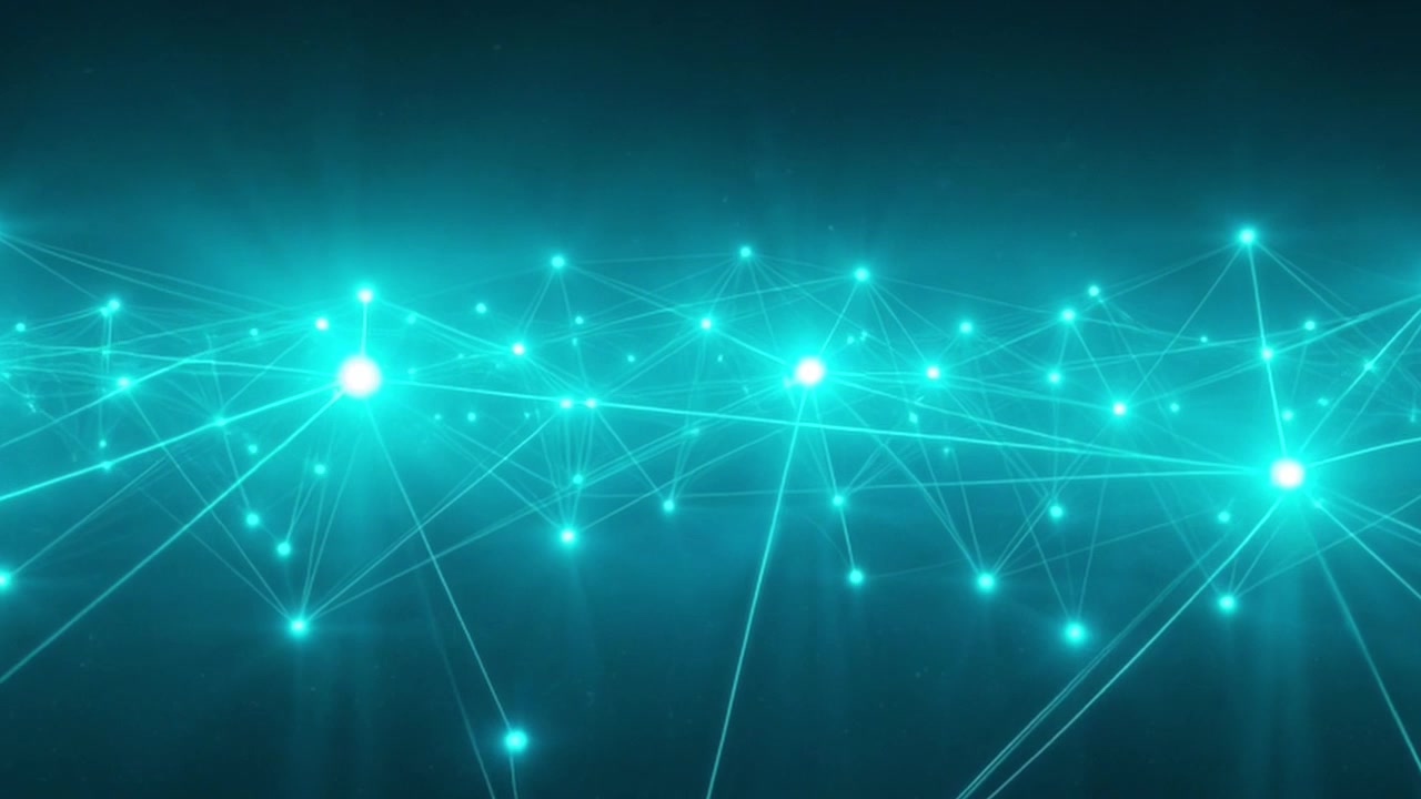 Abstract Digital Network Connection with Glowing Nodes and Lines