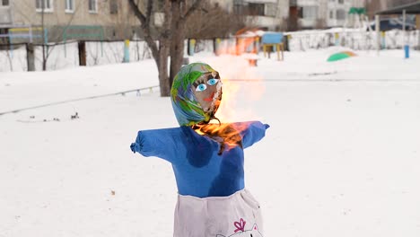 burning of maslenitsa effigy