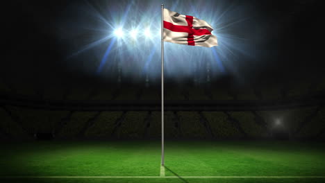 england national flag waving on flagpole