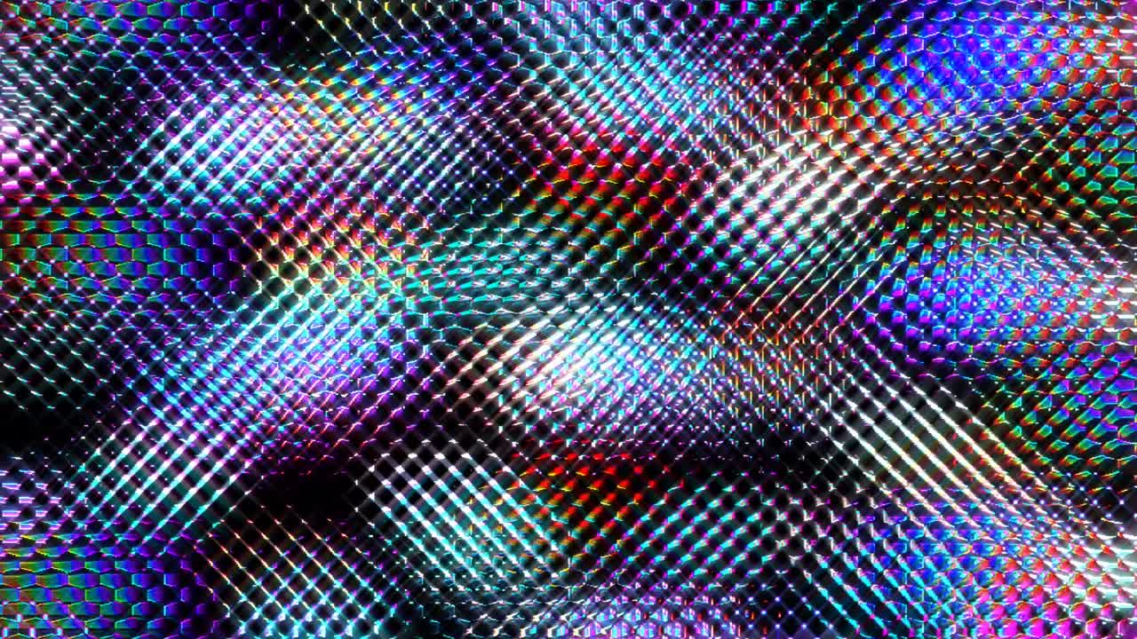 ondas con rayas puntos coloridos de luz brillando en el fondo