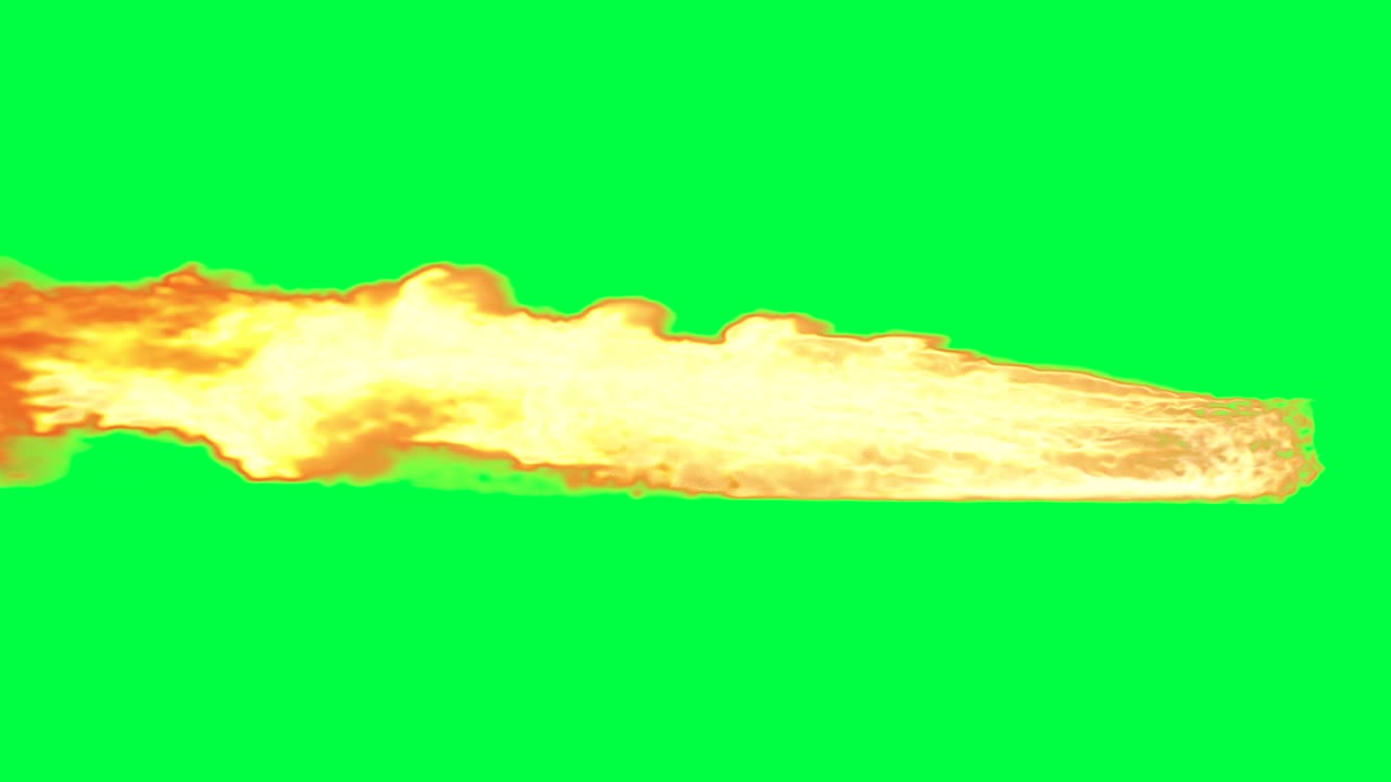 Fire Stream on Green Screen