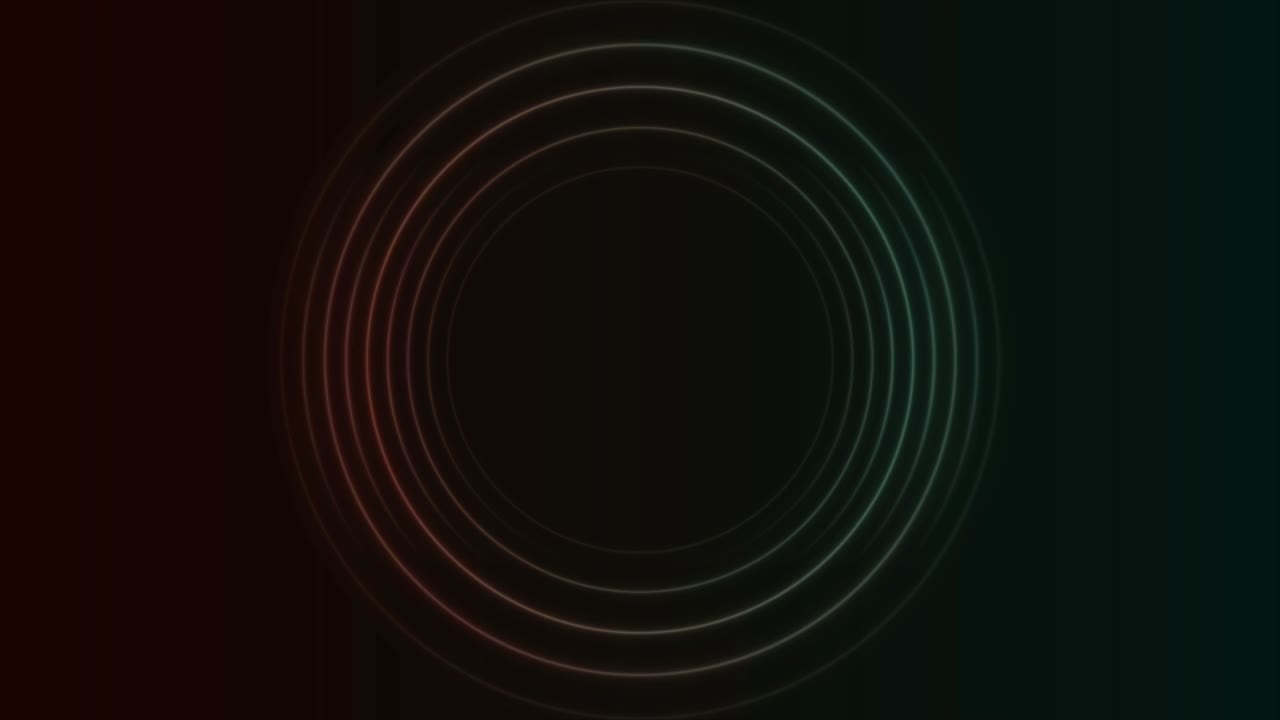 파란색과 빨간색 네온 서클 추상적인 미래주의 운동 배경