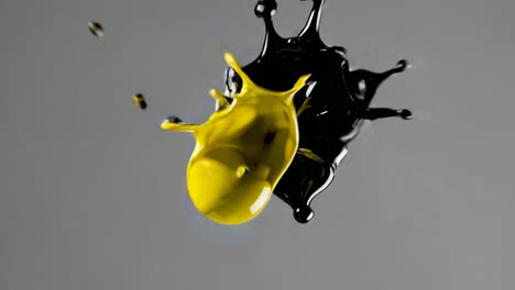 yellow and black paint splash