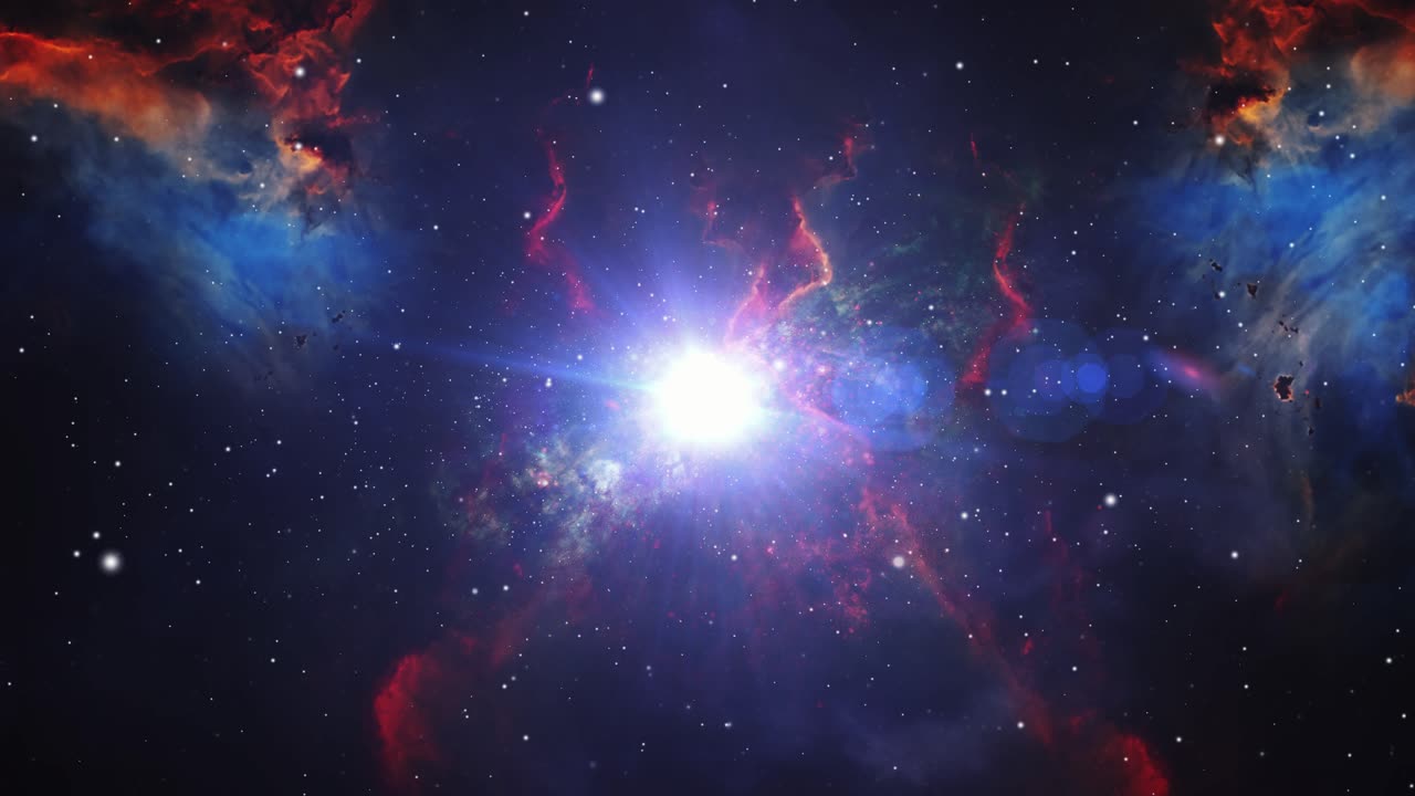 universo 4k, volando a través de estrellas y nebulosas en el espacio profundo