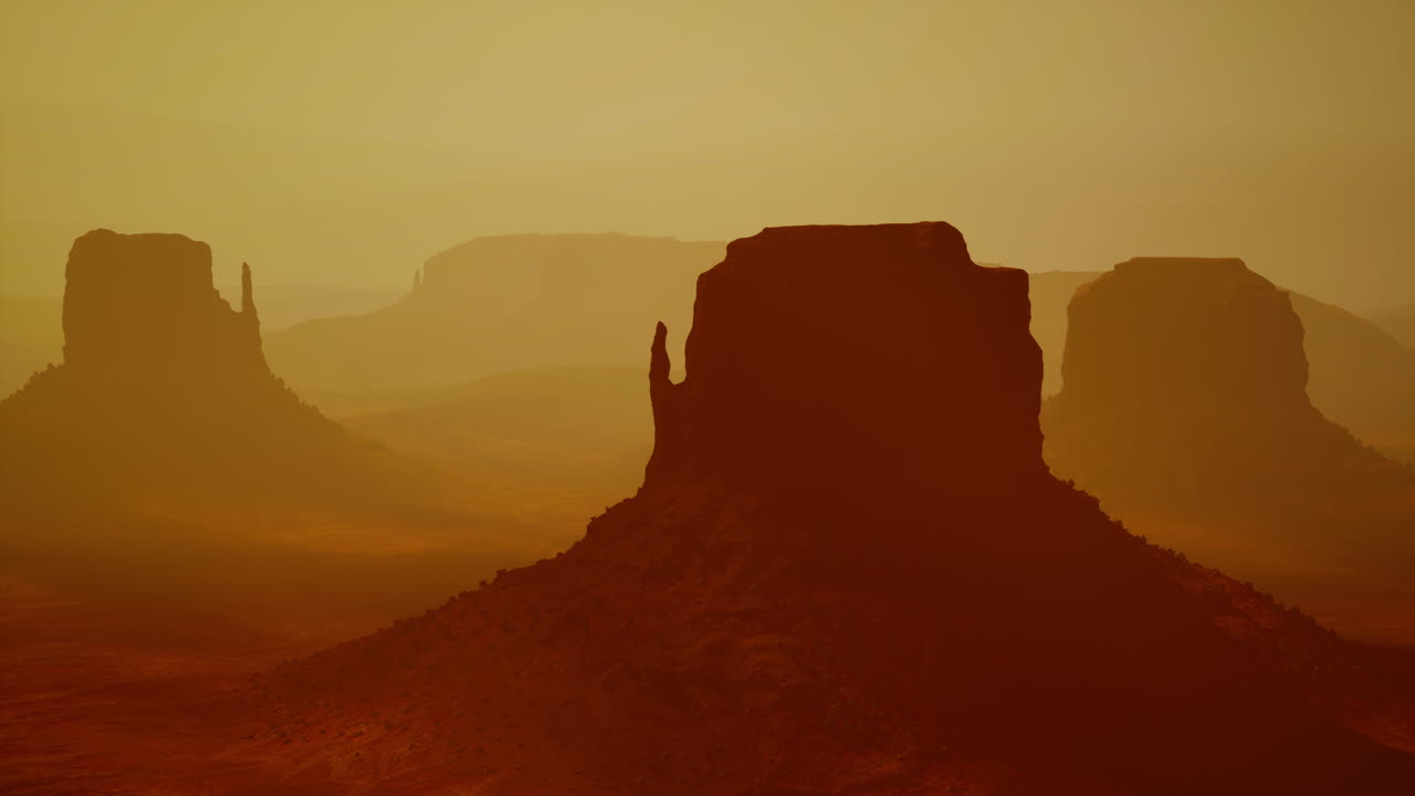 el valle del monumento al atardecer