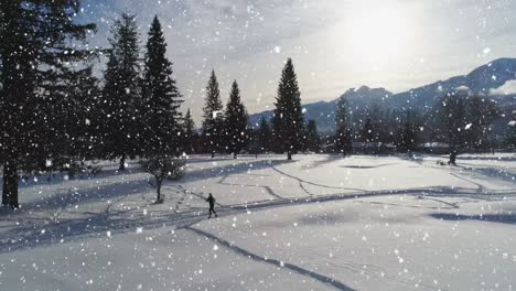 Schnee-Fällt-Auf-Dem-Land