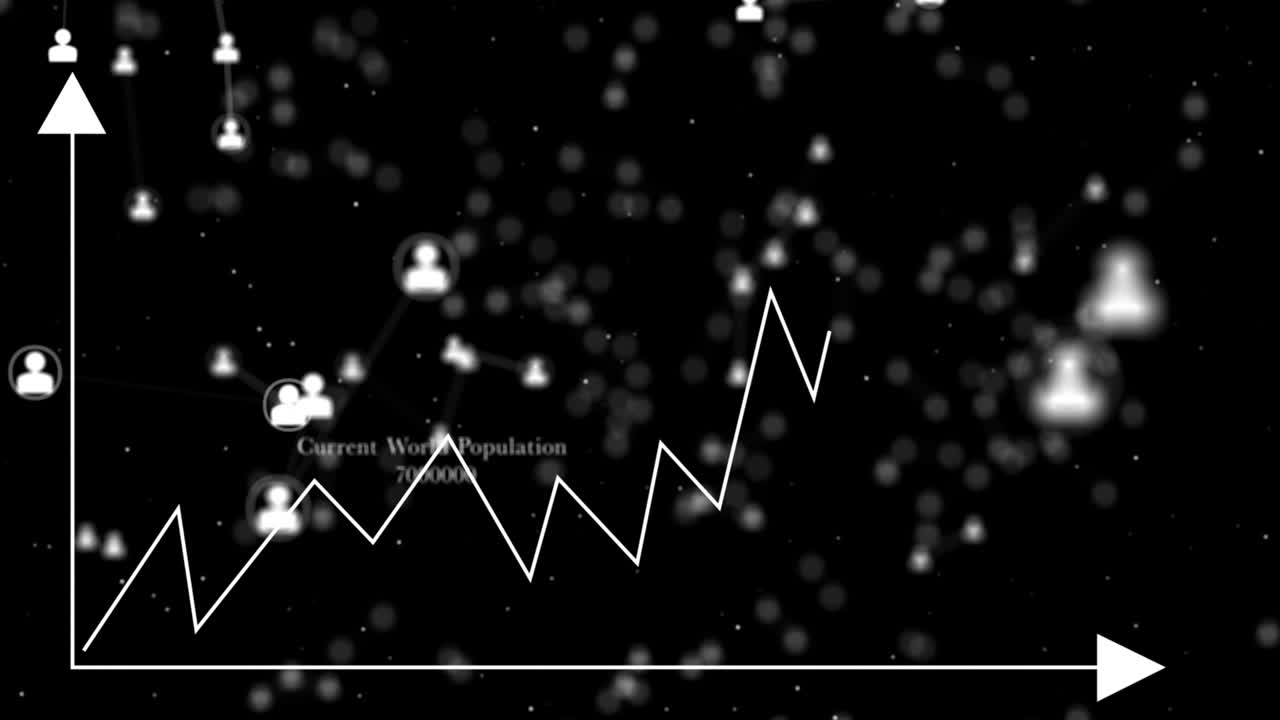 인구 폭발 다이어그램과 함께 검은 바탕.