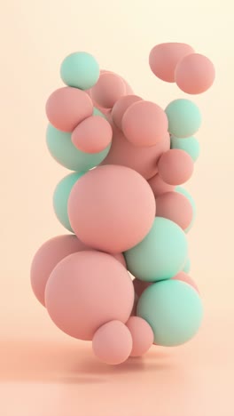 abstract composition of pastel spheres