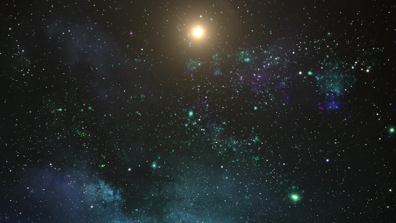 vuelo espacial de bucle sin costuras en el campo estelar en el universo 4k