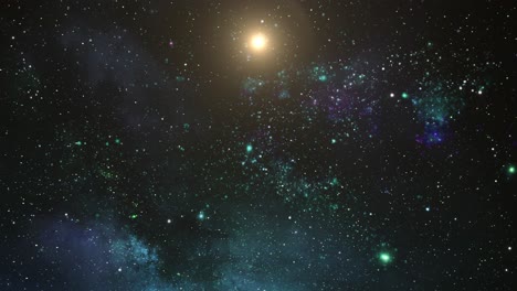 nahtloser raumflug in das sternenfeld im universum 4k