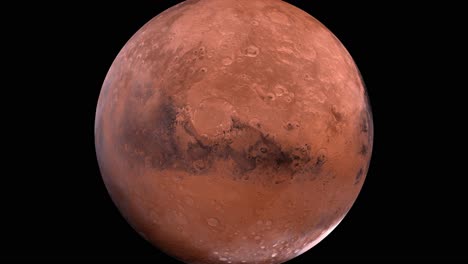 animation in 4k of mars isolated on black background.