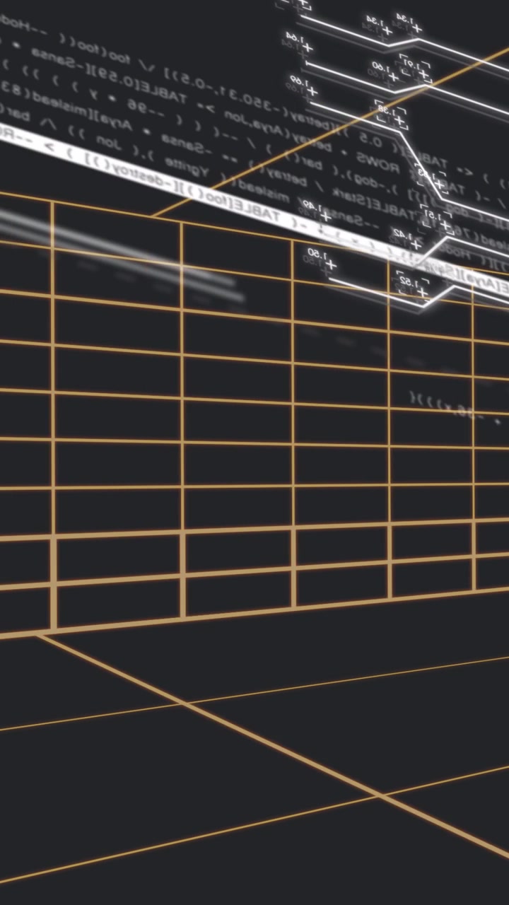 Vertical video: Faint streak sharpening into beam, orange grid lighting nodes, showing data flow